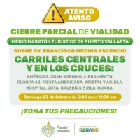 Habrá cierres viales por Medio Maratón Turístico 5K Puerto Vallarta este domingo