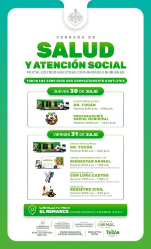 Llega el Dr. Tucán con Jornadas de Salud a la colonia El Remance