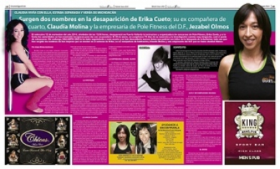 Surgen dos nombres en la desaparición de Erika Cueto; su ex compañera de cuarto, Claudia Molina y la empresaria de Pole Fitness del D.F., Jezabel Olmos