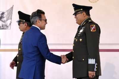 Pablo Lemus Navarro, asistió a la toma de protesta del General de Brigada Jorge Ramírez Zúñiga, nuevo Comandante de la 41/a Zona Militar