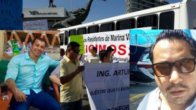 Personeros de Legorreta, Carlos Verjan y Tony García, atrás de protesta &quot;pacífica&quot; en Marina Vallarta