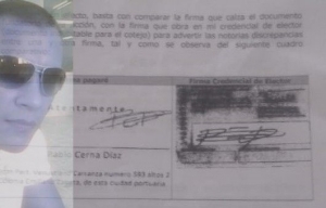 Exhiben discrepancias entre firmas de pagaré con el que abogado Mauricio Cortés pretende estafar a anciano con 200 mil pesos