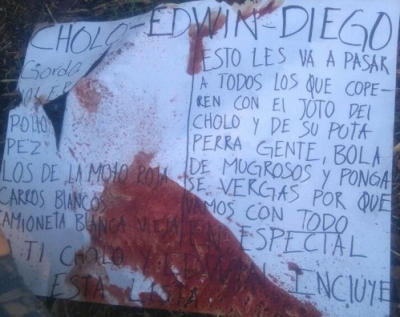 Asesinan a una mujer y dejan un narco mensaje sobre el cadáver