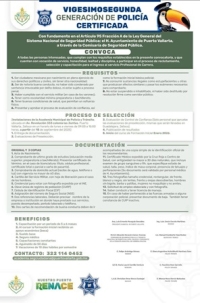 Convocan a formar parte de la nueva generación de Policía Certificada en Puerto Vallarta