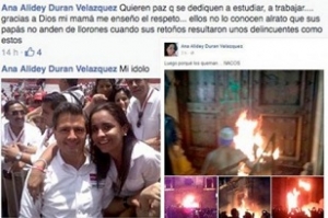 “Luego porqué los queman… NACOS”, escribe en Facebook hija de lideresa priista