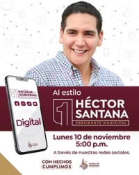 Héctor Santana presentará su Primer Informe de Resultados