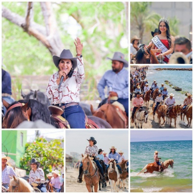 Participa Mirtha Villalvazo en cabalgata por las Fiestas de La Cruz de Huanacaxtle