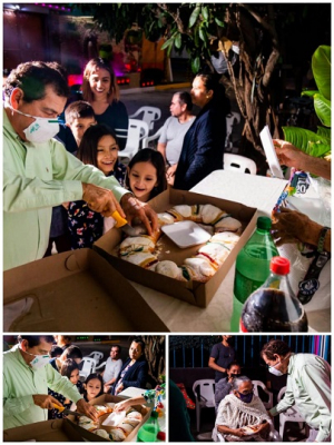 Paco Sánchez mantiene diálogo con comités vecinales; hoy le tocó a Las Juntas donde llevó Roscas de Reyes