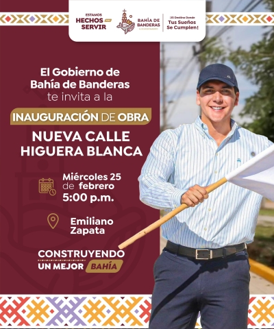 Héctor Santana inaugurará la nueva calle Higuera Blanca