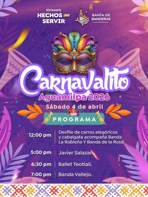 Todo listo para el Carnavalito Aguamilpa 2026 en Bahía de Banderas