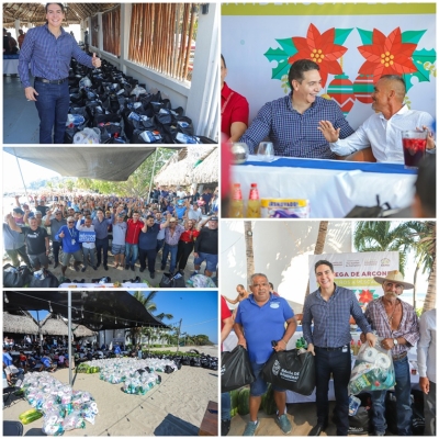 Entrega Héctor Santana arcones navideños al sector pesquero de Bahía de Banderas