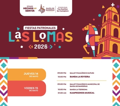 Las Lomas se prepara para sus Fiestas Patronales 2026 en Bahía de Banderas