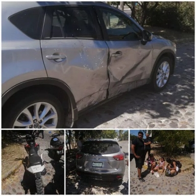 Otro accidente de tránsito donde se involucra una motocicleta; ahora fue en Francisco Villa y Viena con lesionados