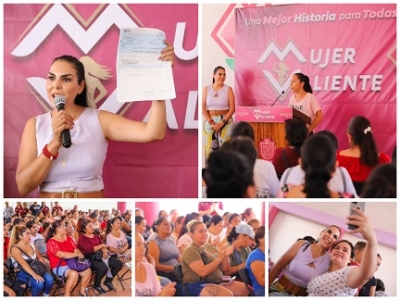 Entrega la presidenta Mirtha Villalvazo apoyos del Programa Mujer Valiente