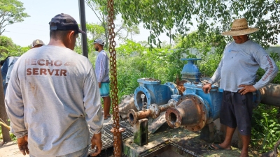 Gobierno de Bahía de Banderas retira equipo dañado del cárcamo de Altavela y mantiene trabajos para resolver la contingencia