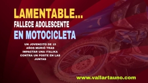 Un motociclista se suma a las estadísticas; por desgracia fallece un joven de 15 años