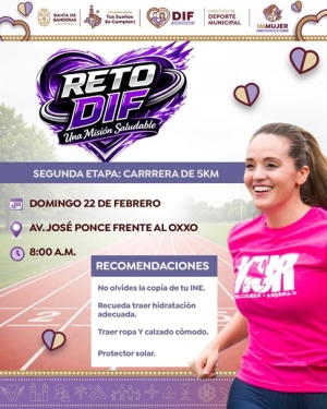 Héctor Santana y Margui Zúñiga impulsan la segunda etapa del Reto DIF con carrera de 5K