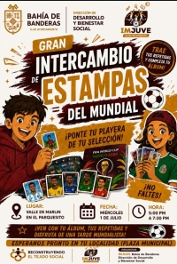 Gobierno de Bahía de Banderas realizará gran Intercambio de Estampas del Mundial