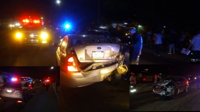 Andaba bien alegre e impactó su CRV Honda contra un auto compacto