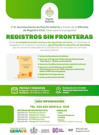 Llega “Registro sin Fronteras” a Vallarta con servicios de registro civil al alcance de todos