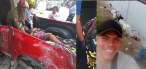 Que eran cinco los que viajaban en la pickup roja; los dos fallecidos iban en la caja