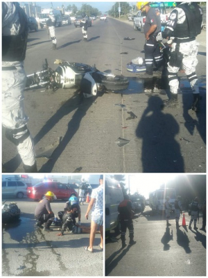 Reportan en estado crítico a joven mujer tras accidente de motocicleta en Las Juntas