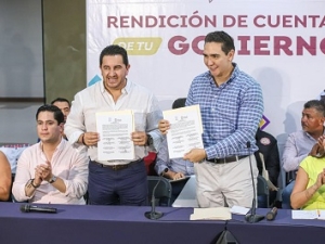 Con acciones en obra pública, salud y deporte: Héctor Santana rinde cuentas al pueblo de Bahía de Banderas