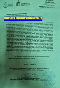 Limpia en juzgados municipales; ponen a disposición a todos los jueces y secretarios de acuerdos
