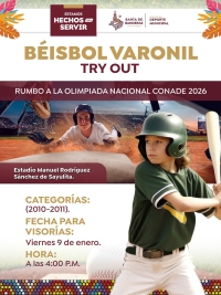 Invitan a participar en el TRY OUT de béisbol varonil rumbo a la Olimpiada Nacional
