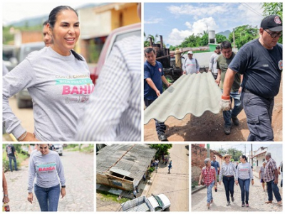 Brinda apoyo Mirtha Villalvazo a familias de El Colomo tras los daños que dejó la lluvia atípica del pasado lunes