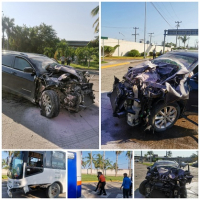 Fabiola acabó con su flamante Jeep Cherokee al chocar con un camión Medina