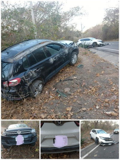 Chocaron con sus camionetas y abandonaron los vehículos