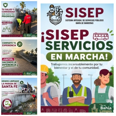 Sistema Integral de Servicios Públicos de Bahía de Banderas realizó labores de limpieza en parada de Santa Fe