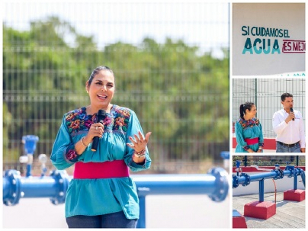 Inaugura Mirtha Villalvazo pozo profundo en el fraccionamiento Ivárica-Carima en Mezcales