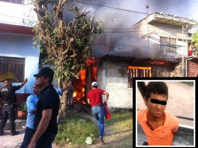 Detienen a sujeto acusado de incendiar casa de su madre