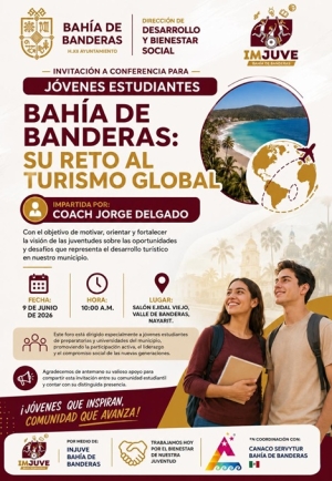 Convocan a estudiantes a conferencia sobre turismo global en Bahía de Banderas