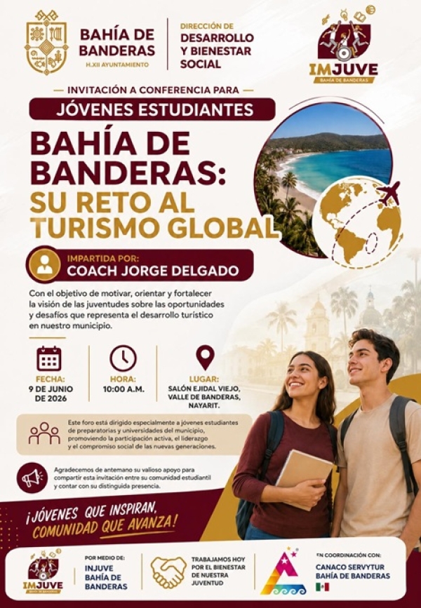Convocan a estudiantes a conferencia sobre turismo global en Bahía de Banderas