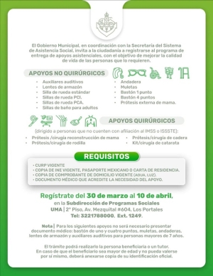 Invitan al registro para apoyos funcionales y cirugías gratuitas en Puerto Vallarta