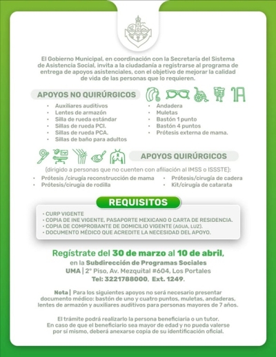 Invitan al registro para apoyos funcionales y cirugías gratuitas en Puerto Vallarta