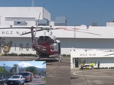 Helicóptero se lleva a dos mujeres del IMSS por presentar embarazos de alto riesgo