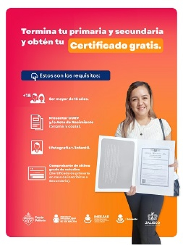 ¡Obtén tu certificado oficial de primaria o secundaria de manera gratuita!