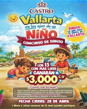 ¡tu hijo puede ganar $3,000 pesos dibujando Vallarta!
