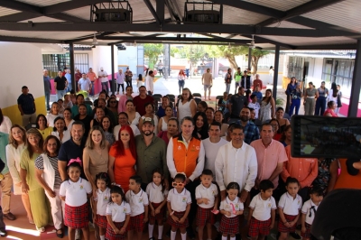 Reciben niñas y niños del Jardín de Niños Cipactli, plantel rehabilitado y equipado en Puerto Vallarta