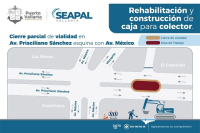 Restricción vial en la Av. Prisciliano Sánchez a partir de las 08:00 horas del martes