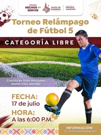 Gobierno de Bahía de Banderas convoca a Torneo Relámpago de Fútbol 5