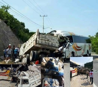 Cuatro muertos y nueve heridos en encontronazo entre autobús y camión de volteo