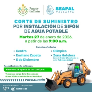 Por obras en calle México, habrá corte de suministro de agua en la zona Centro