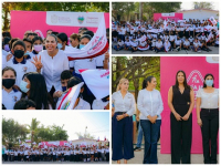 Comenzó construcción de domo en la escuela primaria Emiliano Zapata de la Cruz de Huanacaxtle