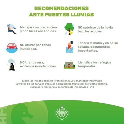 Exhortan a extremar precauciones ante temporal de lluvias en Puerto Vallarta