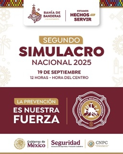 Bahía de Banderas listo para el Simulacro Nacional 2025